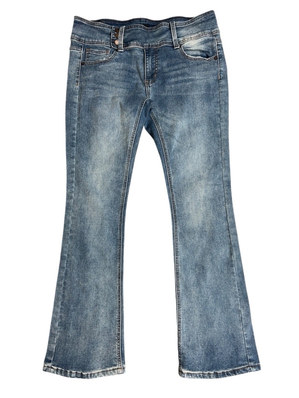 Simple Society Jeans Womens 13/31 Blue Denim Mid Rise Flare Pants